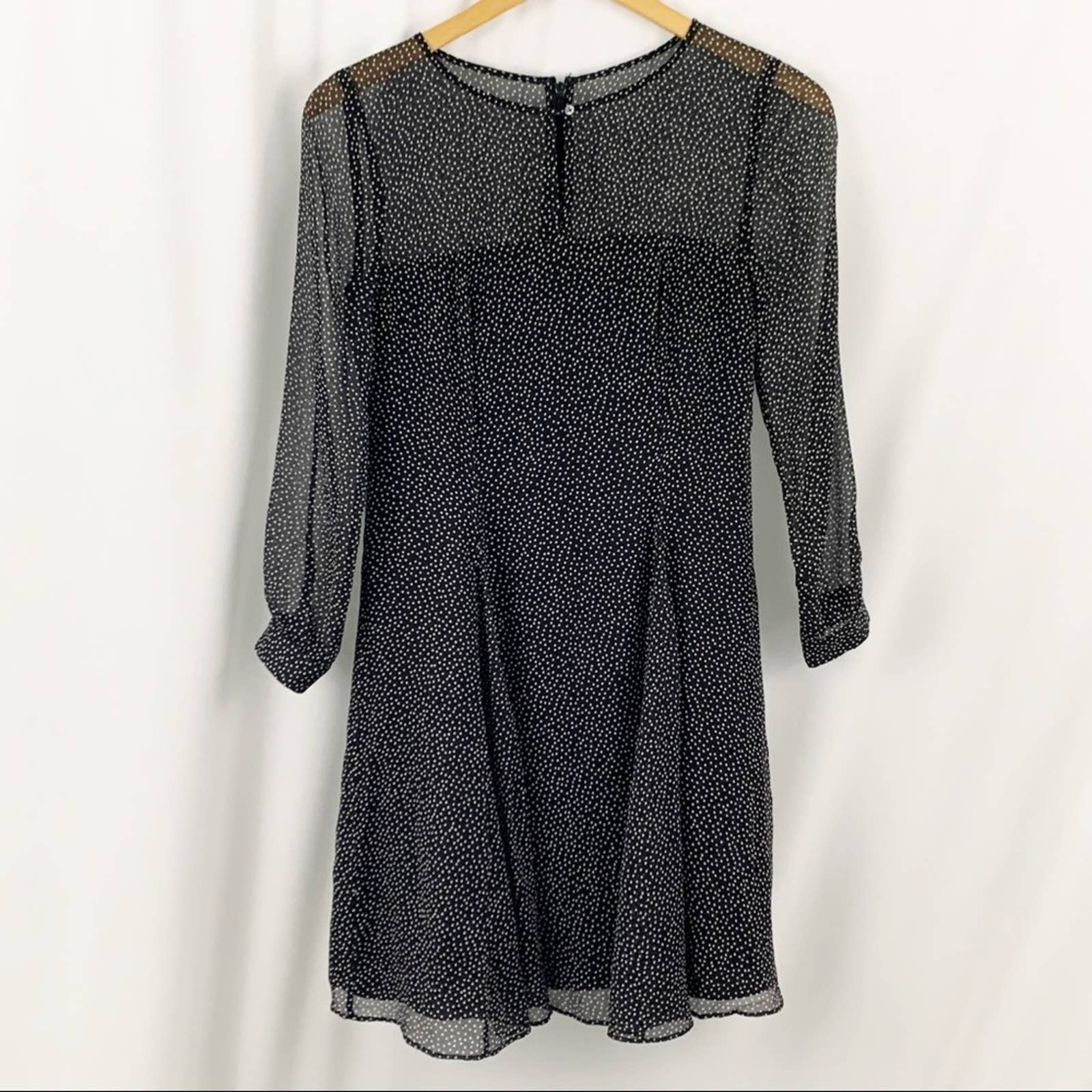 J. Crew Silk Black & White Dot Dress 00